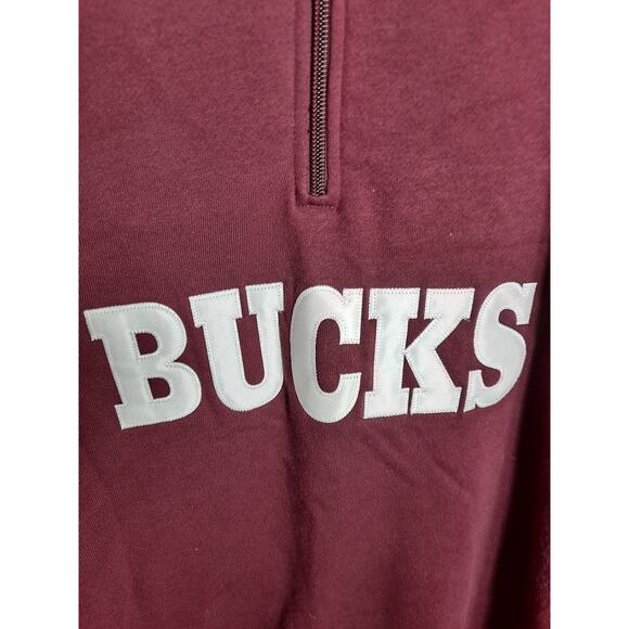 Sport-Tek Men's Maroon Bucks Quarter-Zip Pullover High Neck Sweatshirt Size L - Picture 4 of 8
